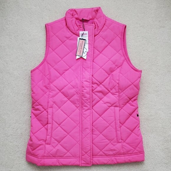 NWT Vineyard Vines Quilted Mountain Weekend Vest in Fuschia Pink szXS - Picture 1 of 16